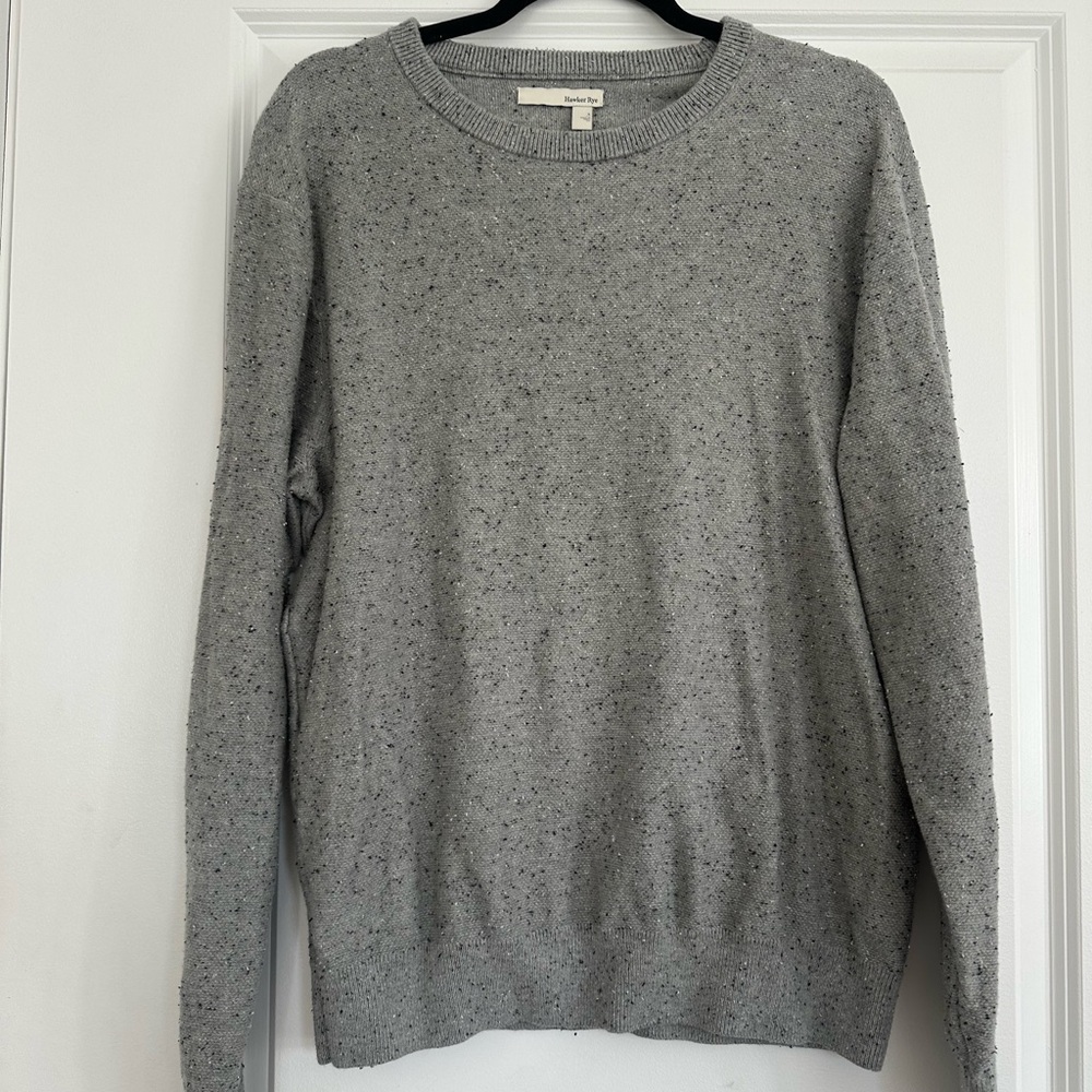 Hawker Rye Gray Crewneck Sweater with Soft Knit Texture